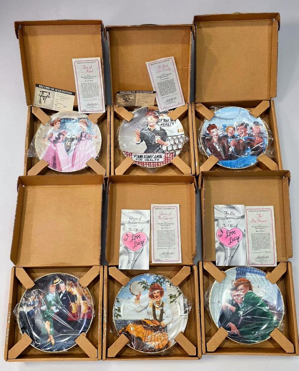 Vintage I Love Lucy Collector Plates Lot of 6 Hamilton Collection Jim Kritz NIB